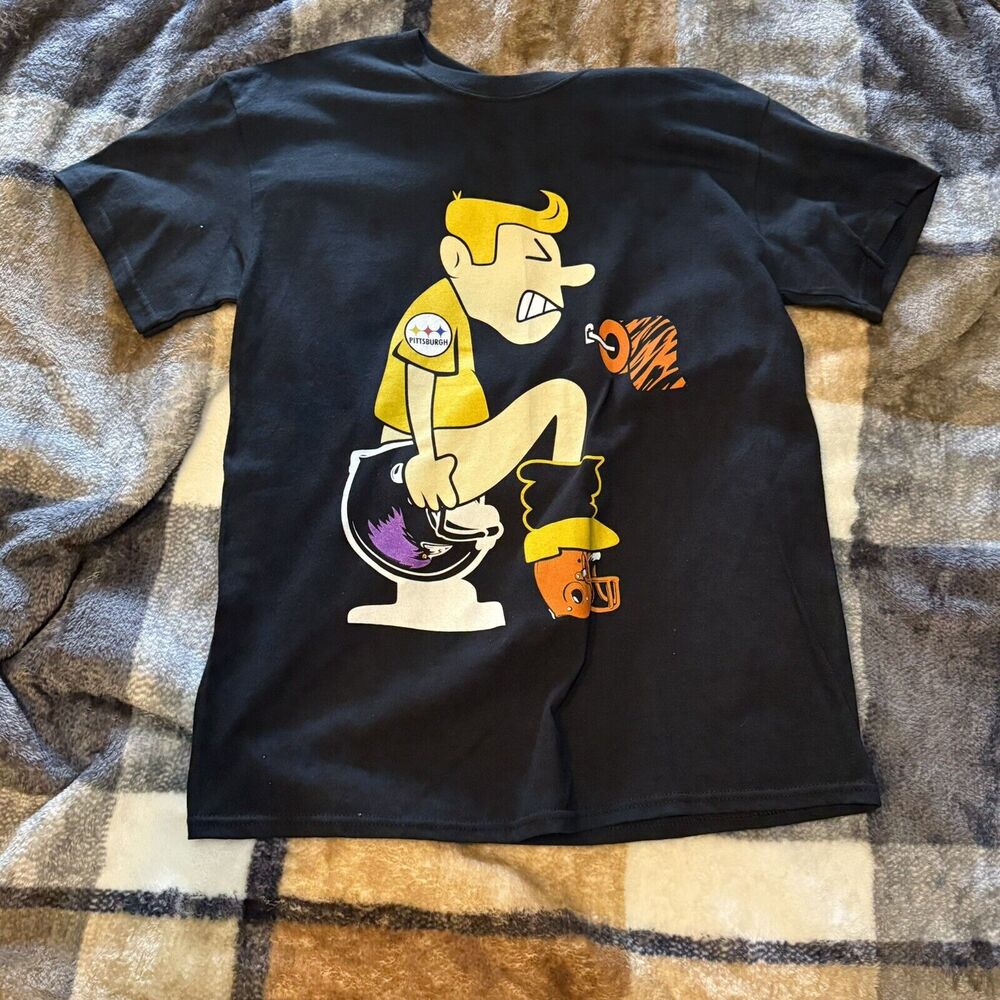 Pittsburgh Steelers Hate The Ravens Bengals Browns Men M T Shirt Black